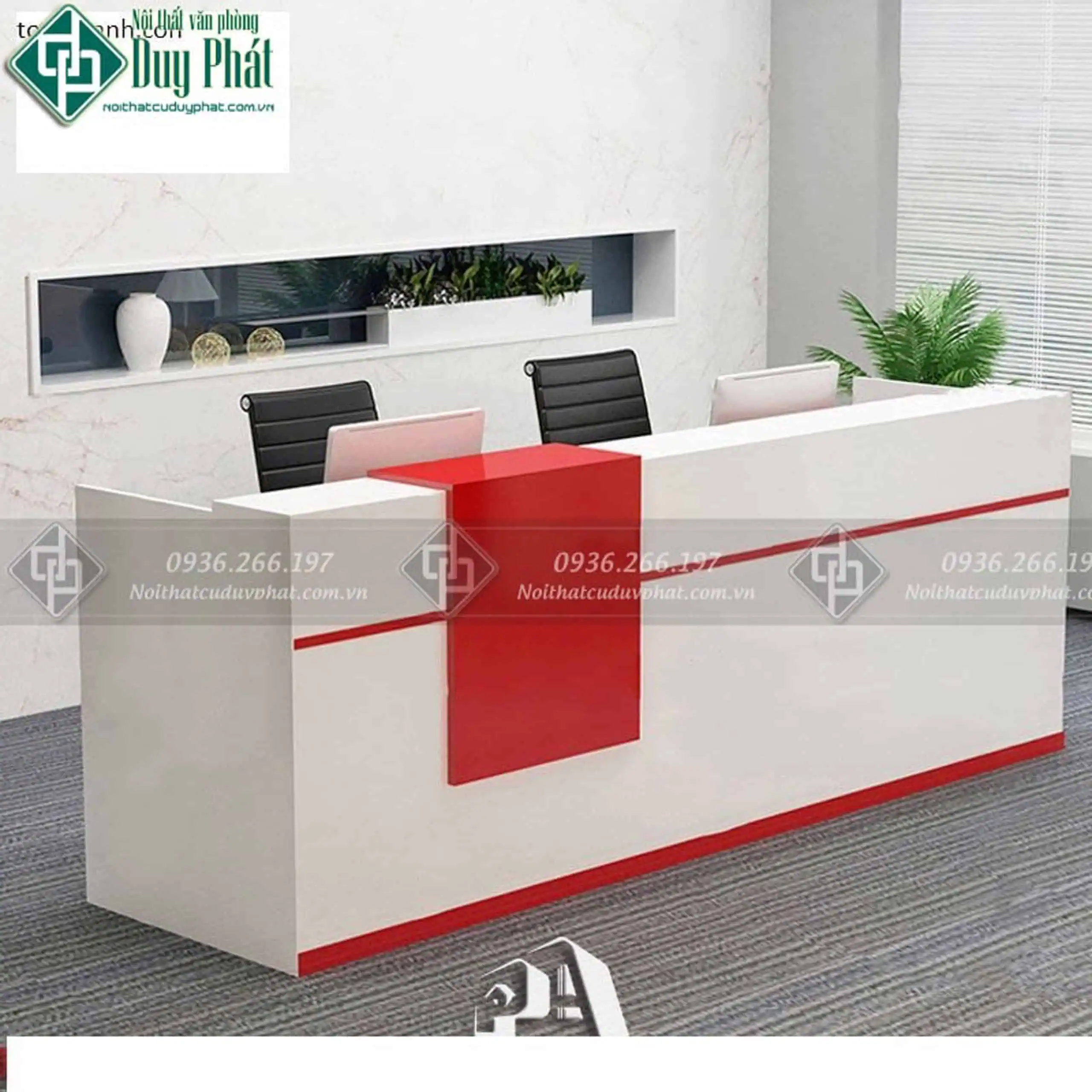 Quầy lễ tân màu sắc tươi sáng