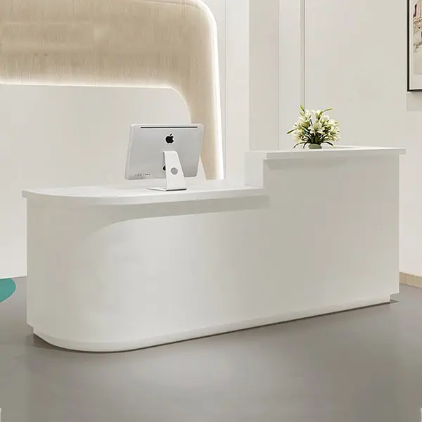 Mẫu quầy lễ tân góc L đẹp