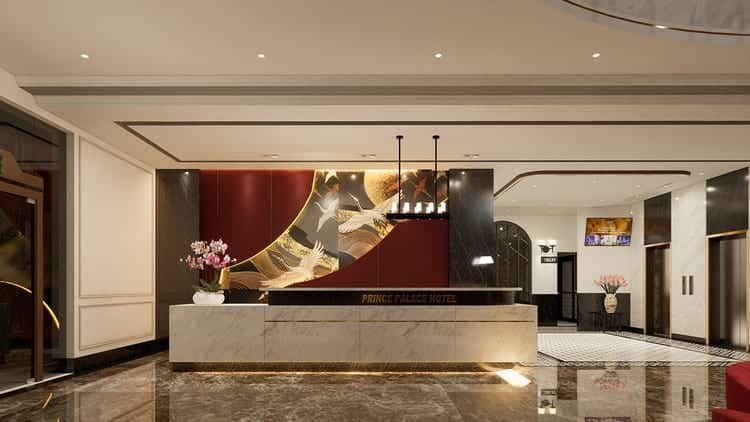 Quầy lễ tân phong cách Đông Dương 5