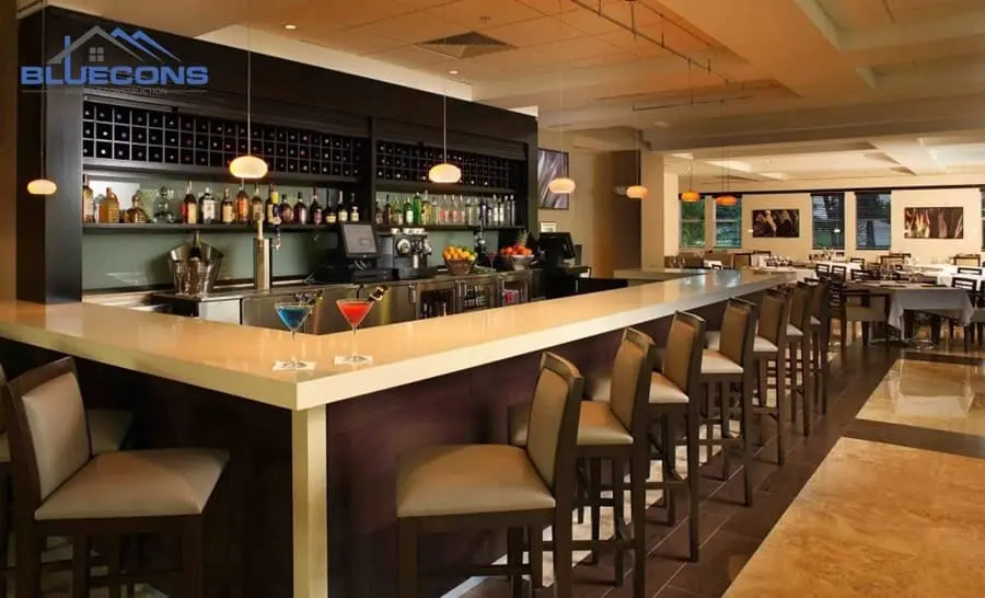 Bàn lễ tân kết hợp quầy bar phong cách khác biệt QB005