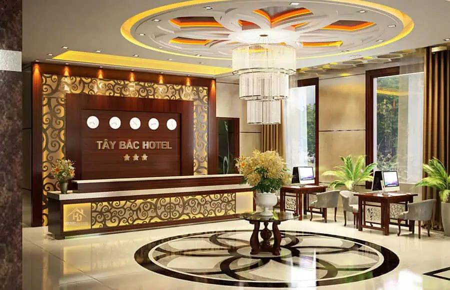 Quầy lễ tân rustic