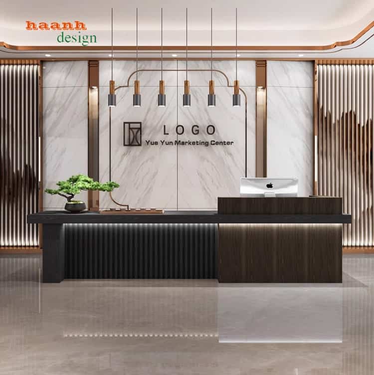 Quầy lễ tân bằng gỗ