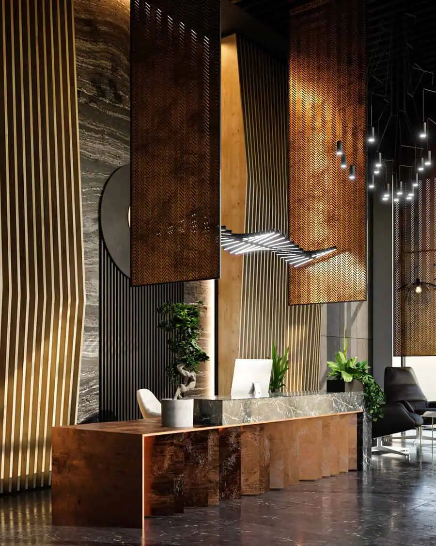 Mẫu quầy lễ tân hiện đại