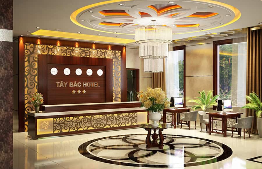 Thiết kế không gian quầy lễ tân đẹp