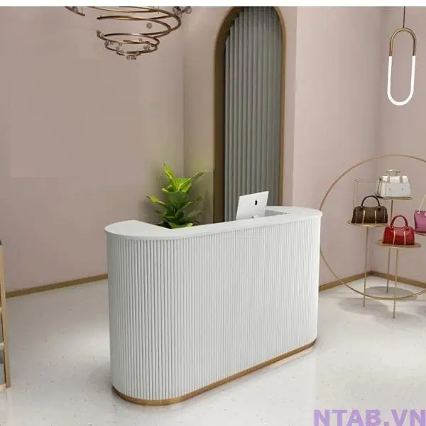 Quầy lễ tân spa bo tròn