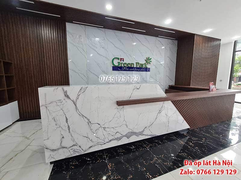Quầy lễ tân đẹp ốp đá