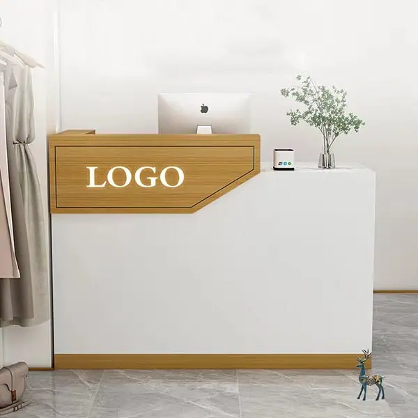 Quầy lễ tân gỗ MDF thiết kế nhỏ gọn