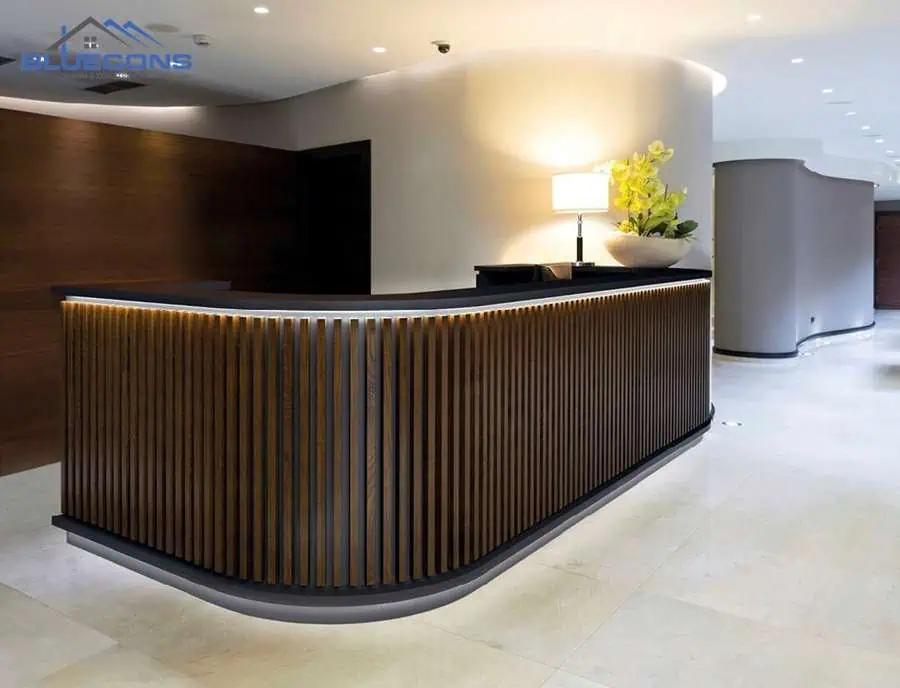 Quầy lễ tân mini TPHCM nhiều mẫu mã, màu sắc và kích thước đa dạng 12 Quầy lễ tân chữ U dễ dàng sử dụng