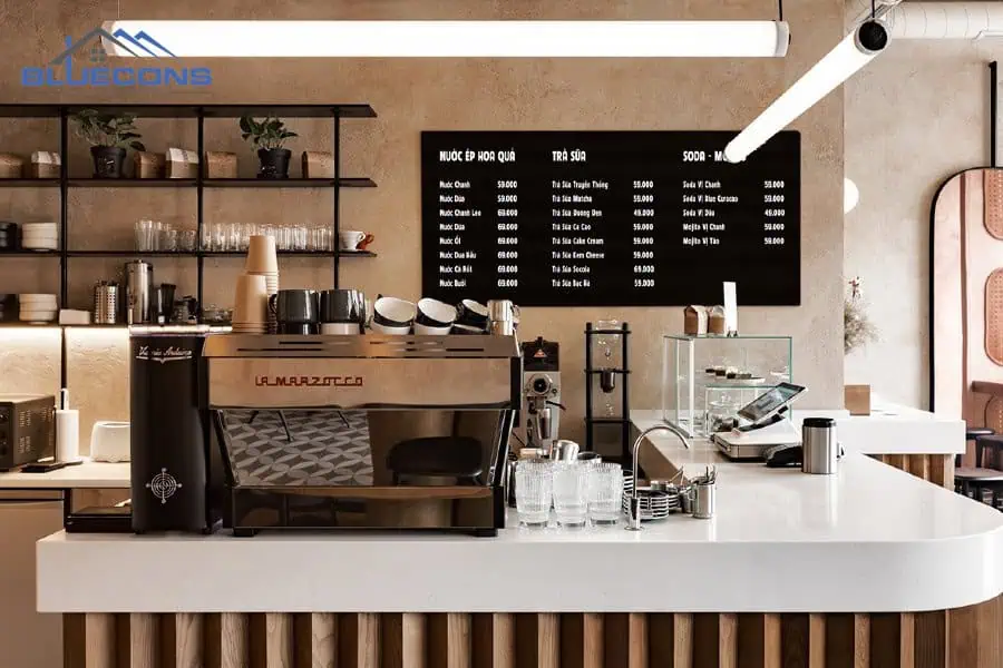 +20 mẫu Thiết kế quầy lễ tân nhà hàng đẹp, ấn tượng 9 Quầy lễ tân gỗ công nghiệp mẫu mã đa dạng