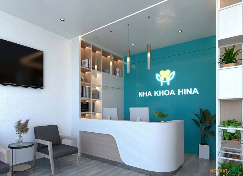 Quầy lễ tân nha khoa đẹp