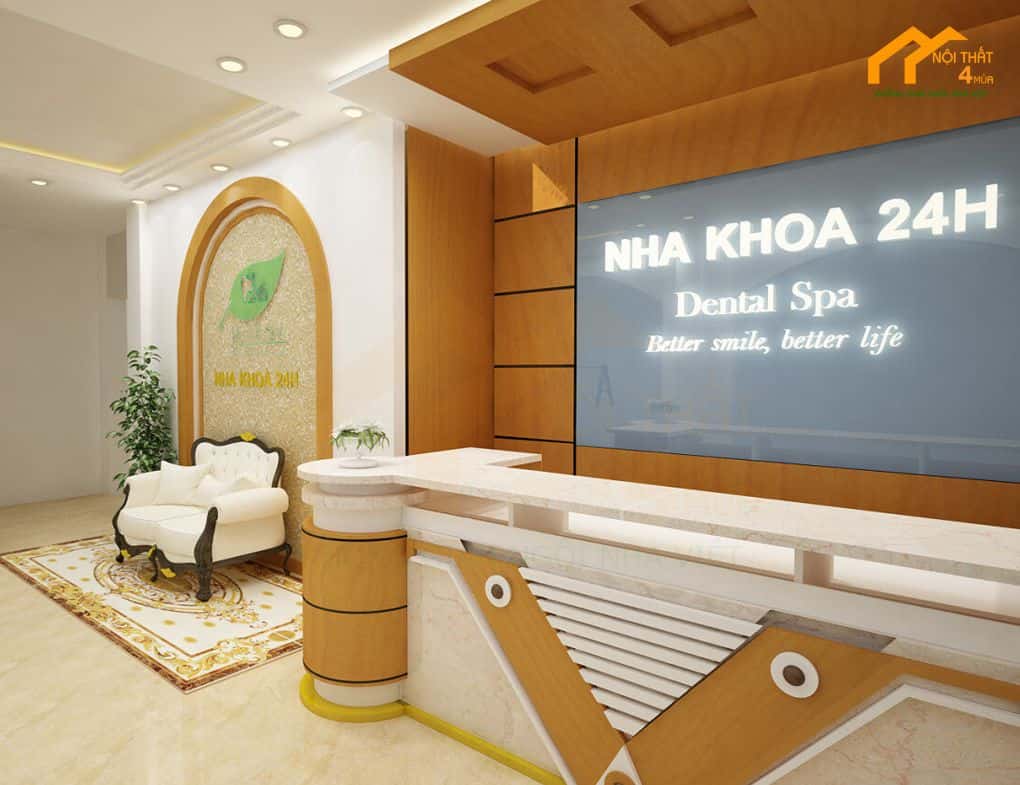Bố trí quầy lễ tân nha khoa đẹp