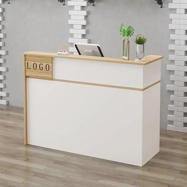 Ban quầy lễ tân đẹp nhỏ gọn bằng gỗ