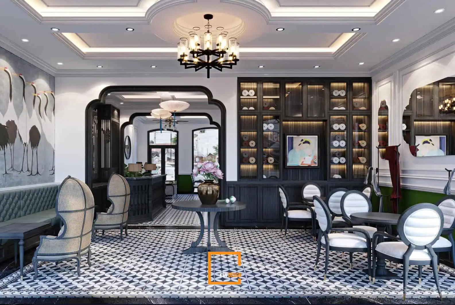 Quầy lễ tân hiện đại với công nghệ