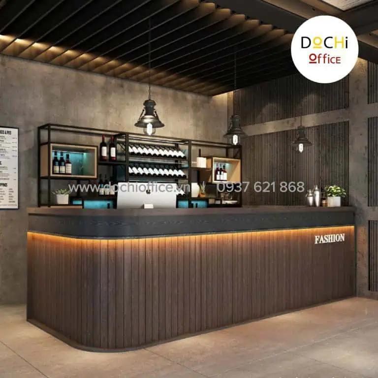 Quầy lễ tân bằng gỗ