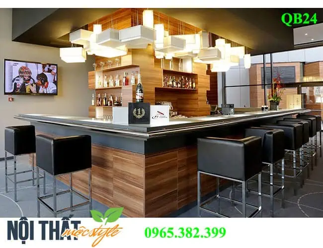 Quầy lễ tân đẹp bằng gỗ