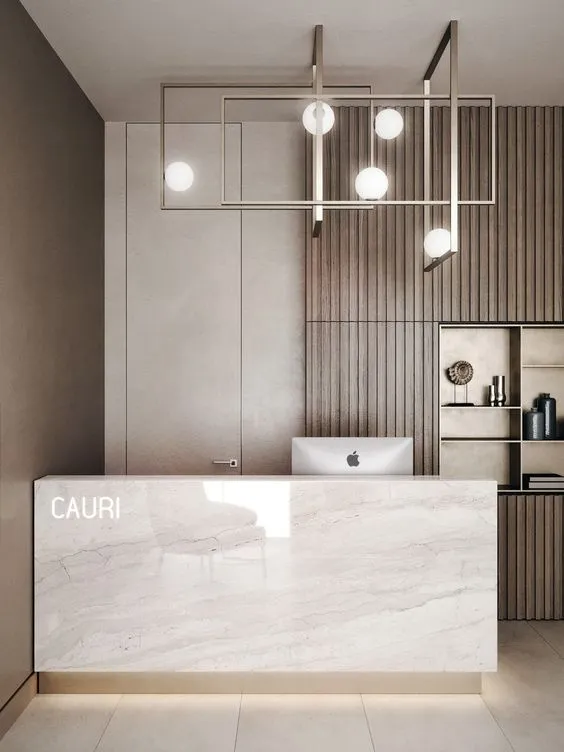 Quầy Lễ Tân Sang Trọng Được Thiết Kế Với 5 Ý Tưởng Đỉnh Cao 7 Thiết kế quầy lễ tân sang trọng thu hút khách