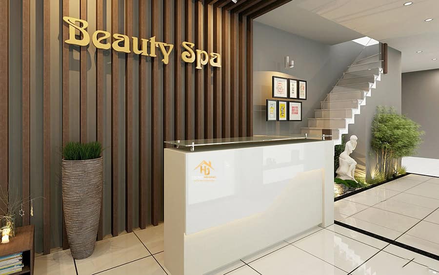 Quầy lễ tân spa đẹp