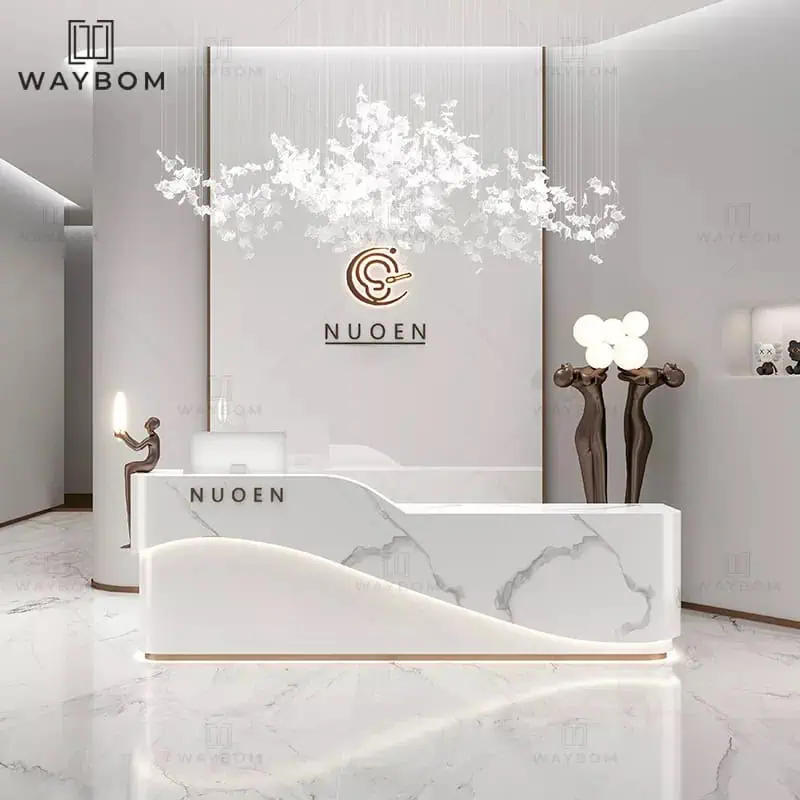 Quầy lễ tân bằng kính