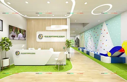 Mẫu thiết kế quầy lễ tân cho trường học