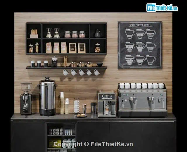 Mô hình quầy pha chế 6