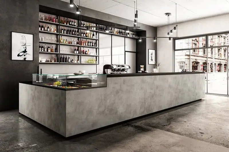 Mẫu quầy pha chế cafe đẹp mắt sang trọng