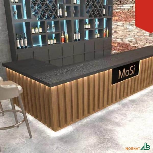 Quầy pha chế gỗ tự nhiên