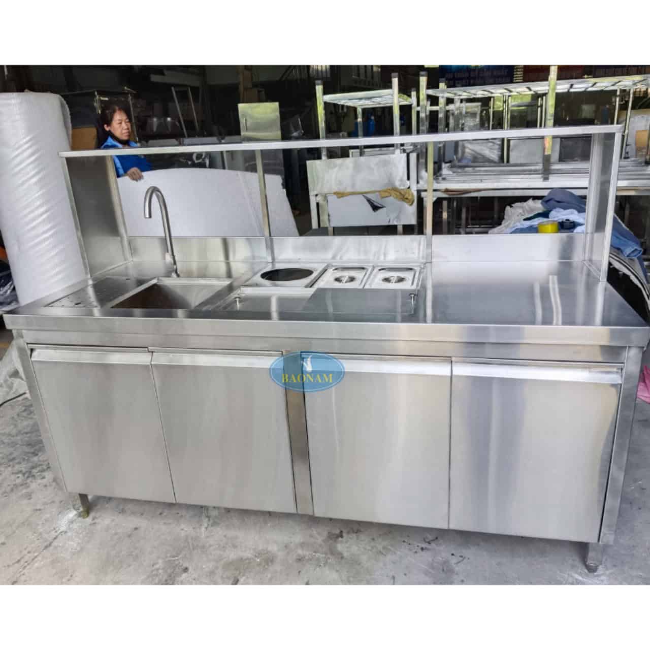 Quầy pha chế inox 1m8