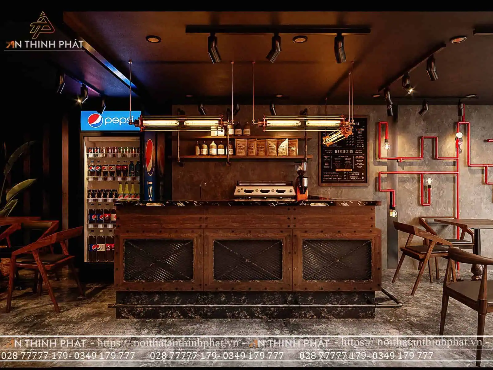 Quầy pha chế vintage