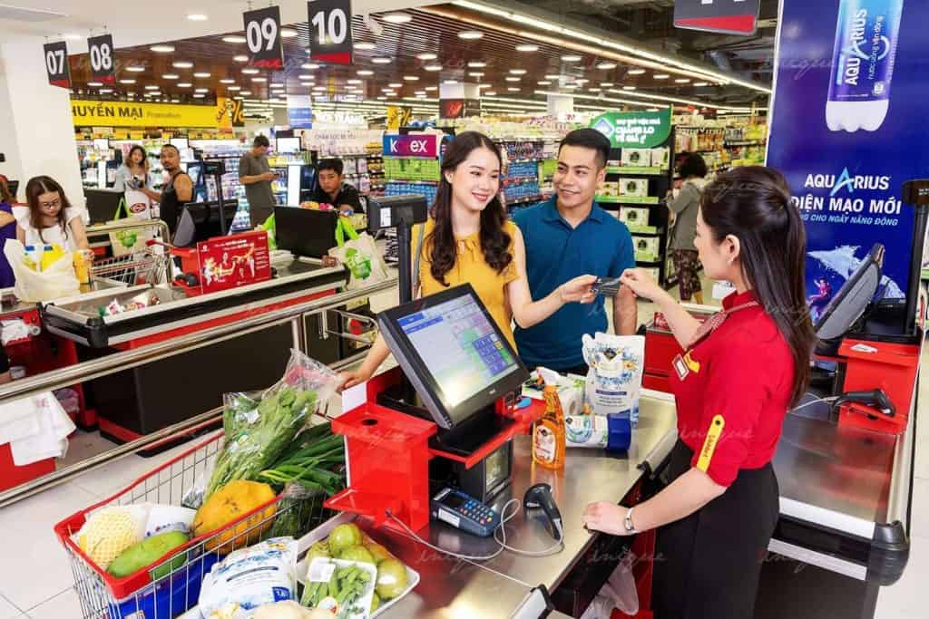 Quầy thu ngân siêu thị với thiết kế đẹp mắt