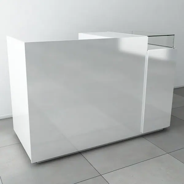 Quầy thu ngân màu trắng hiện đại