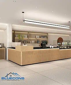 Quầy cafe góc L QCF001
