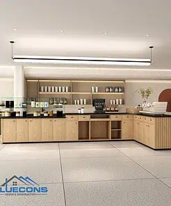 Quầy cafe góc L QCF001
