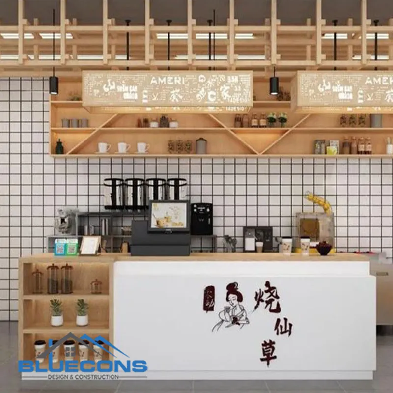 Quầy bar quán cafe nhỏ đẹp Quầy cafe QCF024