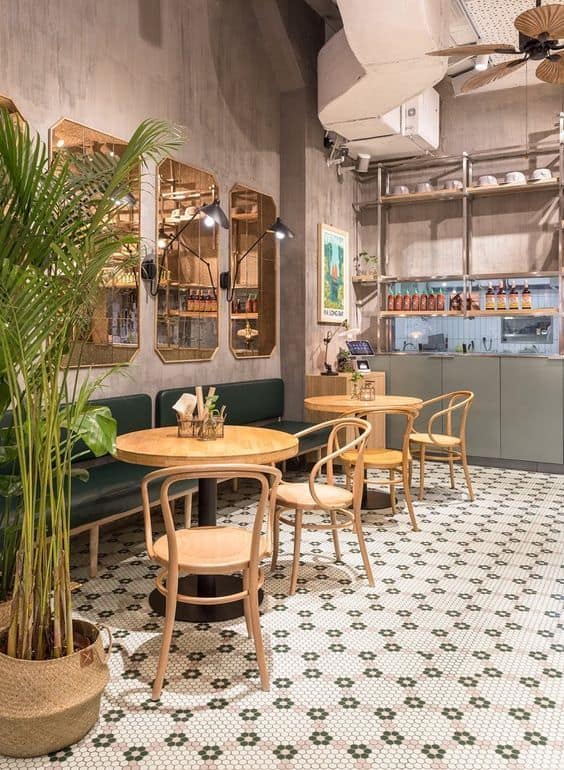 Thi công cửa hàng cafe sang trọng với nhiều ánh sáng tự nhiên