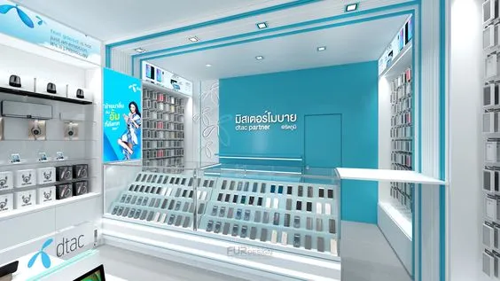 Thi công cửa hàng điện thoại hiện đại