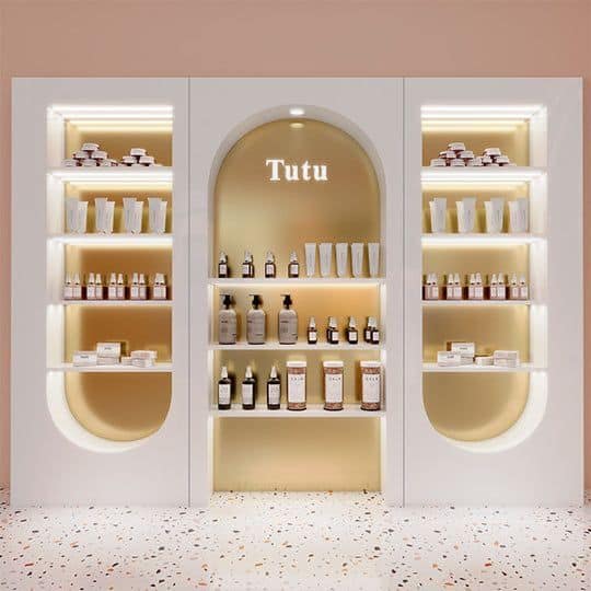 Thi Công Cửa Hàng Mỹ Phẩm Xu Hướng Nổi Bật Để Thu Hút Khách 3 Thi công cửa hàng mỹ phẩm hiện đại