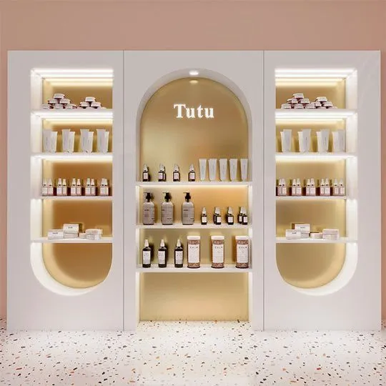 Thi Công Cửa Hàng Mỹ Phẩm Xu Hướng Nổi Bật Để Thu Hút Khách 4 Thi công cửa hàng mỹ phẩm hiện đại
