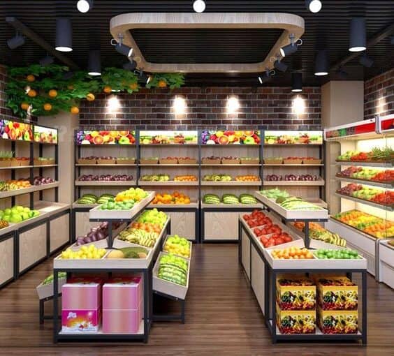 Những mẫu thi công cửa hàng rau củ sạch đẹp