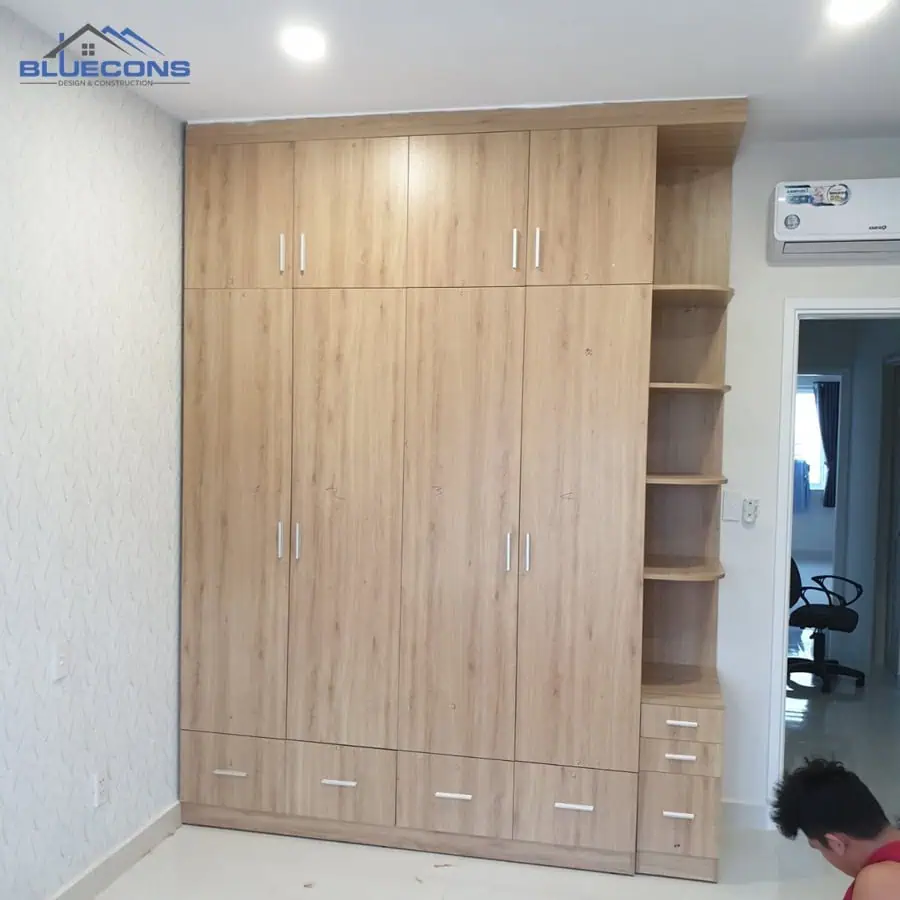 Đóng tủ gỗ theo yêu cầu - Thiết kế, thi công nhanh chóng tại Bluecons 14 Thi công đóng tủ gỗ theo yêu cầu tại Bluecons