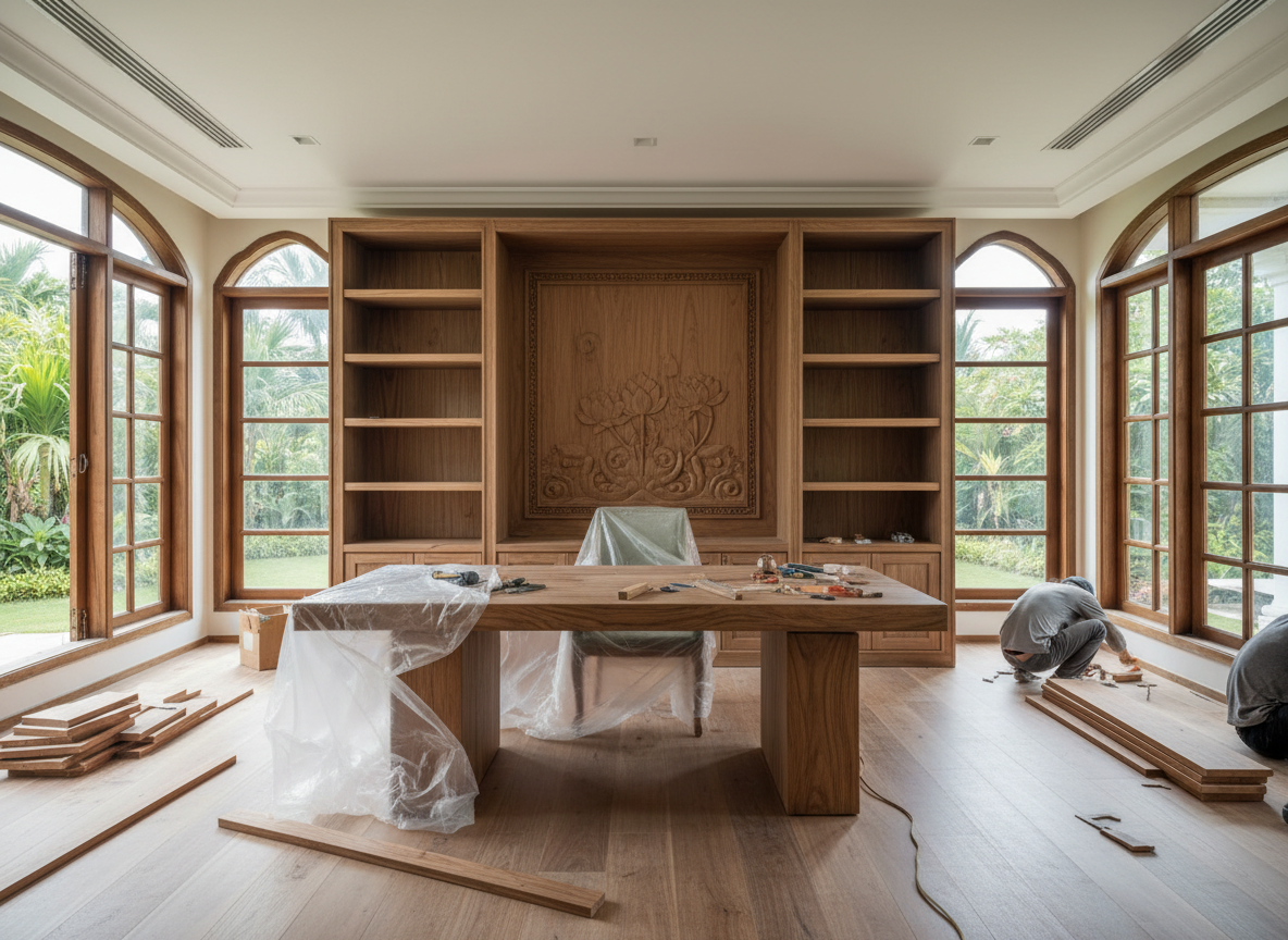 Thi Cong Noi That Biet Thu Indochine 04