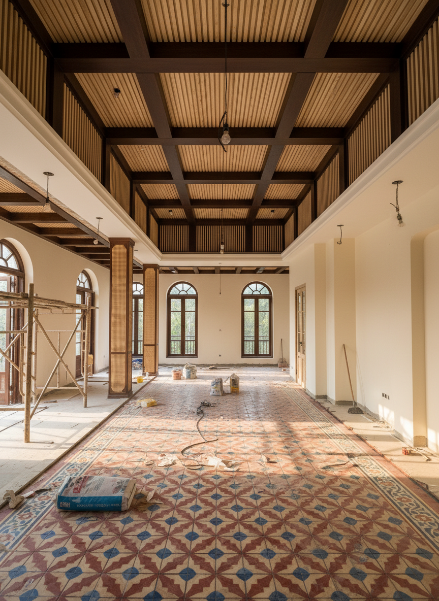 Thi Cong Noi That Nha Pho Phong Cach Indochine 01