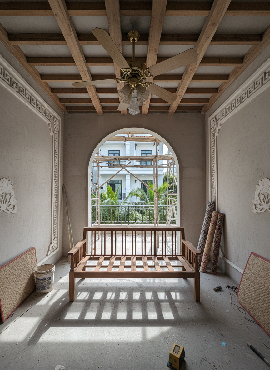 Thi Cong Noi That Nha Pho Phong Cach Indochine 02