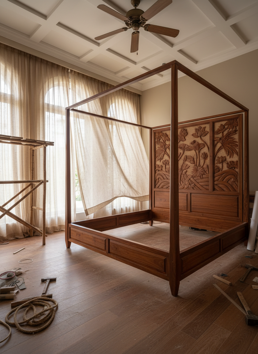 Thi Cong Noi That Nha Pho Phong Cach Indochine 05