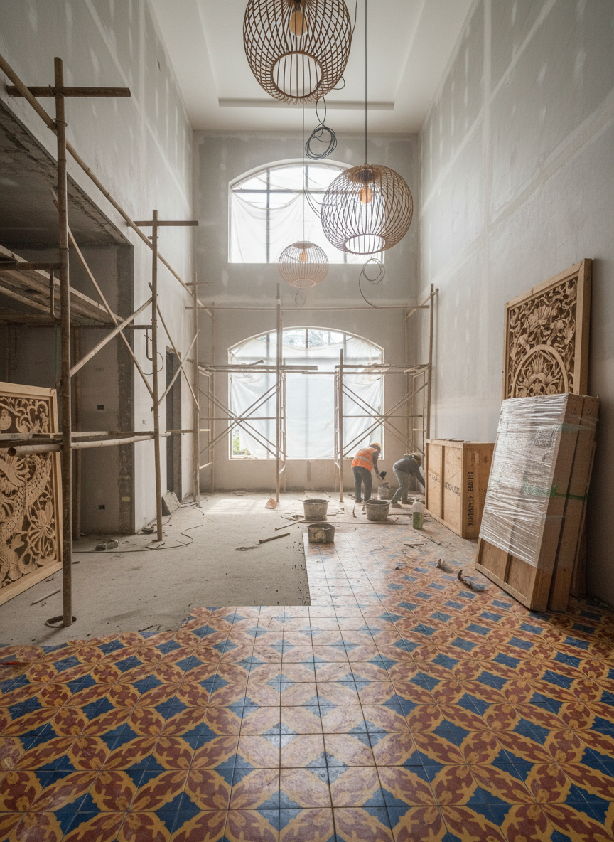 Thi Cong Noi That Nha Pho Phong Cach Indochine 06