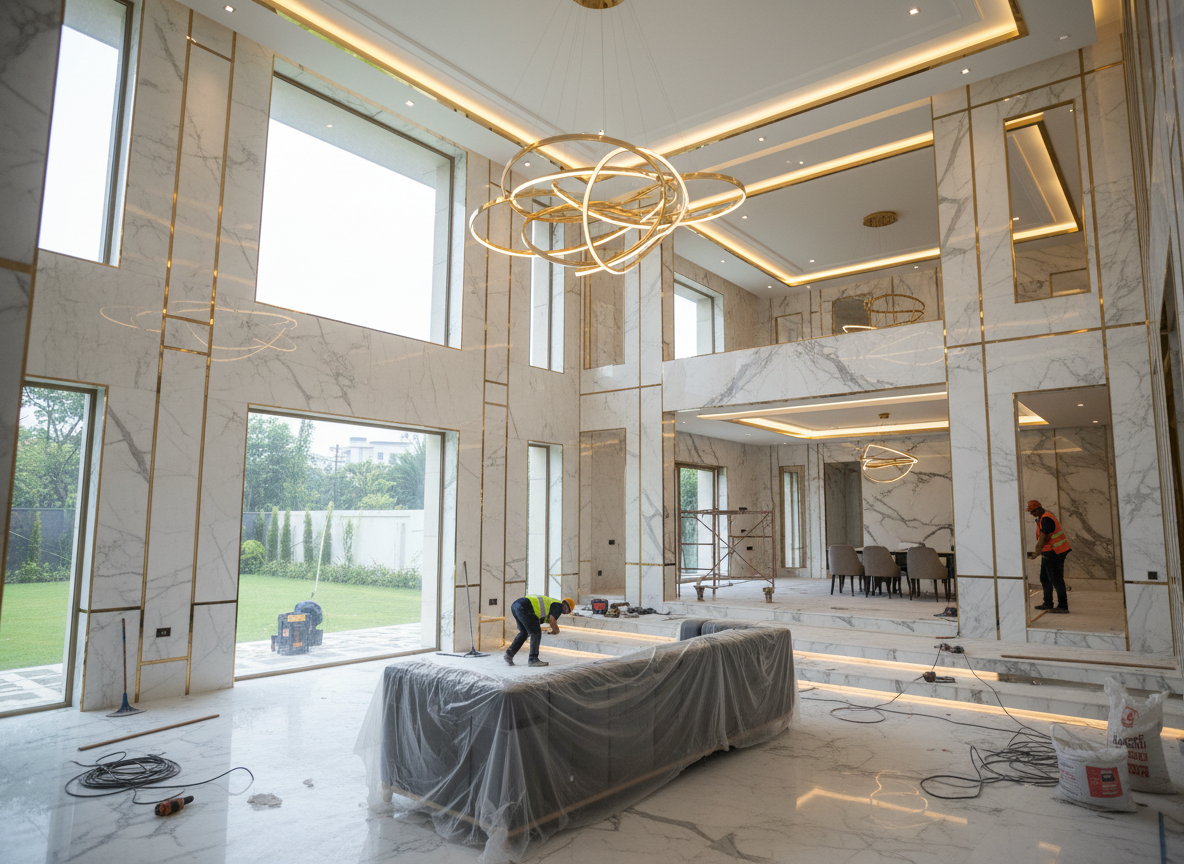 Thi Cong Noi That Phong Khach Biet Thu 07