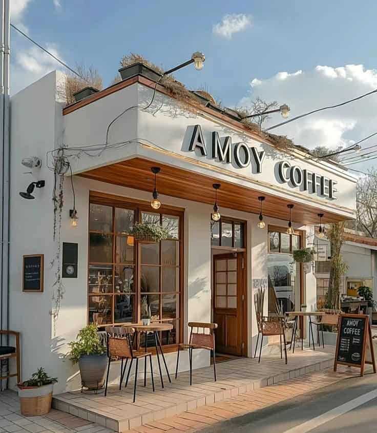 Mẫu thi công quán cafe đường phố phong cách công nghiệp