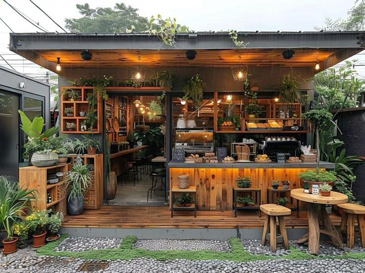 Mẫu thi công quán cafe đường phố đẹp và sang trọng