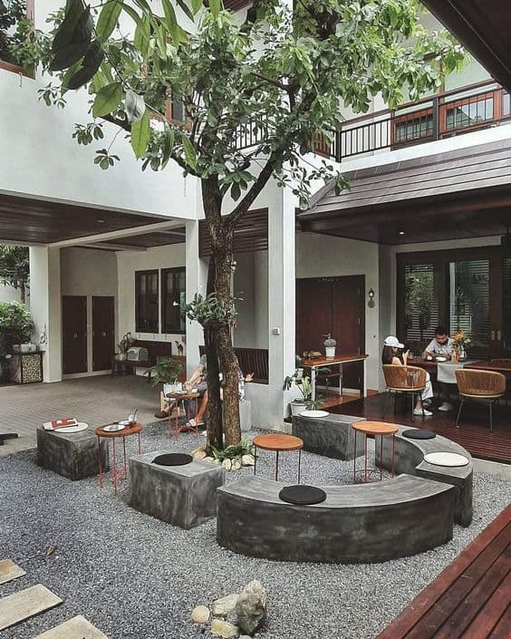Mẫu thi công quán cafe ngoài trời đẹp