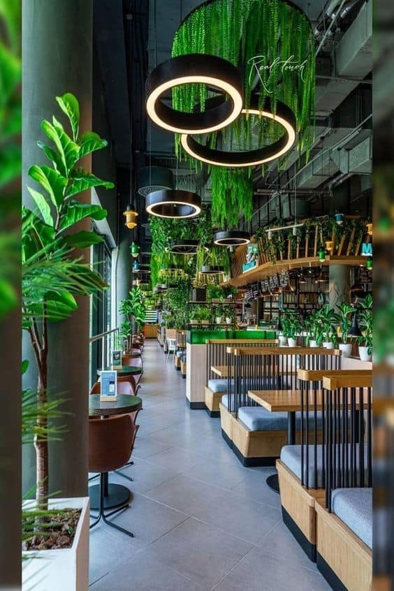 Mẫu thi công quán cafe xanh trọn gói hiện nay