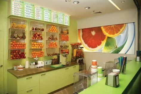 Thi Công Quán Nước Ép Trái Cây 8 Ý Tưởng Trang Trí Độc Đáo và Ấn Tượng 5 Mẫu thi công quán nước ép trái cây hiện đại